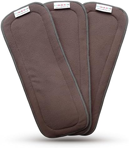 LovedByMoms 5-Layer Charcoal & Bamboo Reusable Diaper Inserts 3Pk
