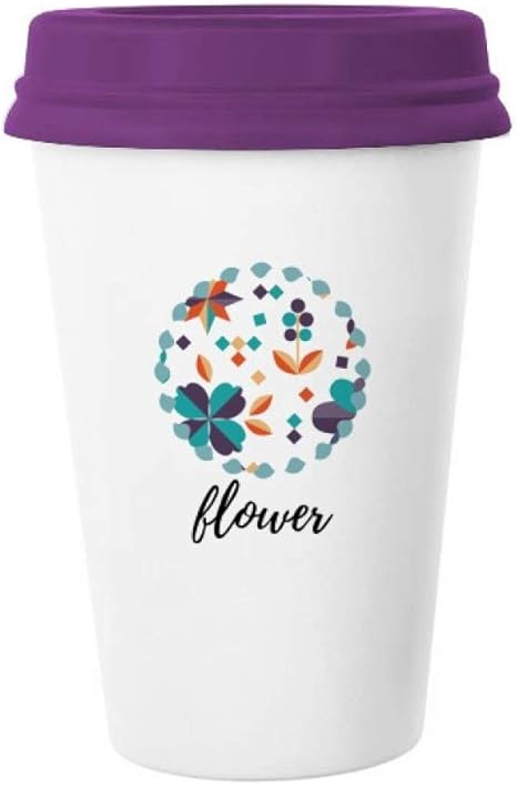Amazon Co Jp 花の画素植物塗料 セラミックカップのマグカップにはふたがついています ホーム キッチン