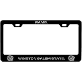 Winston Salem State Engraved Metal License Plate Frame Black Officially Licensed Collegiate Product