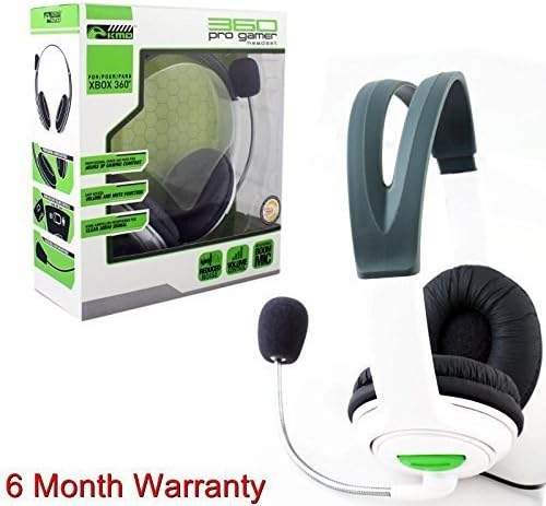 Komodo Live Pro Gamer Headset with Mic for Xbox 360 NEW White