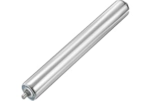 GOKAKIE Conveyor Roller 2" Diameter 16" Length, Stainless Steel Gravity Transmission Replacement Part Galvanized End, Silver