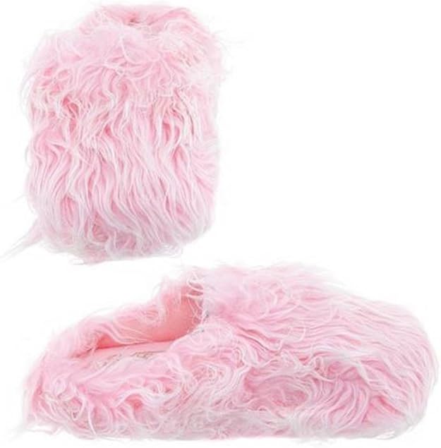 Amazon.com | Womens Pink Fuzzy Slippers (Small) | Slippers