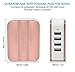 Infinilla 4-Port 30W/6A Multi-Port USB Wall Charger with Foldable Power Adapter Plug, Rose Gold