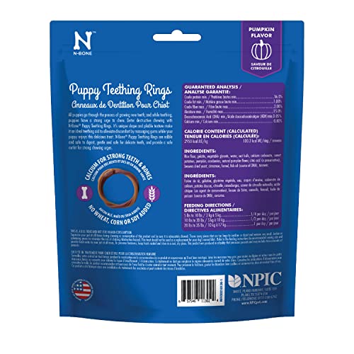 N-BONE PUPPY TEETHING RING PUMPKIN FLAVOR, 3.6 OZ, 3 RINGS