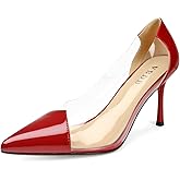 VBDB Clear Stiletto Heels for Women Pointed Toe High Heel Closed Pumps Party Wedding Dress Shoes