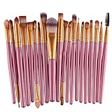 KOLIGHTSet of 20pcs Pro Makeup Set Powder Foundation Eyeshadow Eyeliner Lip Cosmetic Brushes (Pink+Gold)