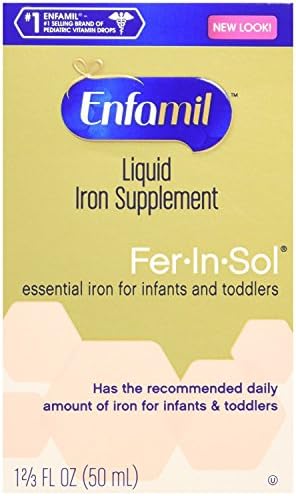 Enfamil Fer-In-Sol Liquid Iron Supplement, 1.7 oz Per Dropper (2 Pack)