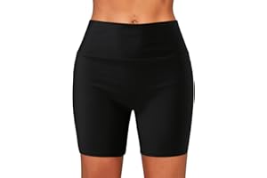 Tummy Control Swim Shorts Women Plus Size Print Swim Pants High Waist Shorts for Beach