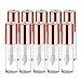 Sopear 10 Pcs 1.2ml Empty Lip Gloss Containers for Lipstick Samples, Lip Balms - Sopear Mini Refillable Travel Empty Lipgloss Gloss Bottle Tube Vials Containers with Bar Rose Gold Lid