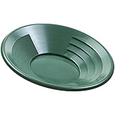 SE 14 Inch Gold Panning Pan - Dual Riffles for Easier Mining and Prospecting, Green
