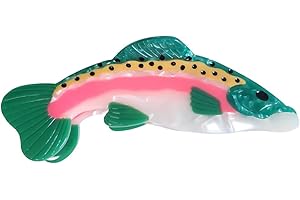 OMG DECOR Novelty Salmon Fish Hair Clips,Cellulose Acetate Hair Clips,Big Claw Clips for Girl,Hair Accessories