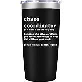Chaos Coordinator Tumbler Cup,Christmas Gifts for Women,Unique Idea for Employee,Nurse,Boss Lady,Teacher,Office,Gifts for Women,Mom,Coworker,Birthday Gift,Thank You,20 oz Black Mug