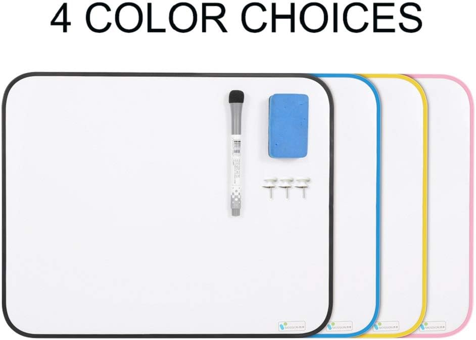 Whiteboard Set, SIOSSION 17.7x11.8inchs Magnetic White Board Double Sided Hanging Whiteboard Message Scoreboard Easy to Clean Wall White Board for Cubicle Office, School (Pink)