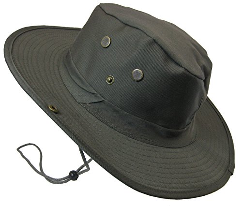 Boonie Bush Outdoor Fishing Hiking Hunting Boating Snap Brim Hat Sun Cap Bucket (Dark Olive Drab, S)