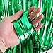4 Pack Foil Curtains Metallic Fringe Curtains Shimmer Curtain for Birthday Wedding Disco Party Decorations(Green)