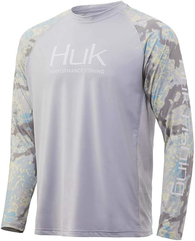 HUK Mens Kryptek Double Header Vented Long Sleeve Shirt | Long Sleeve Performance Fishing Shirt with +30 UPF Sun Protection: Clothing