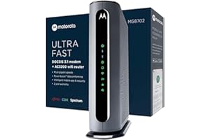 Motorola MG8702 | DOCSIS 3.1 Cable Modem + Wi-Fi Router (High Speed Combo) with Intelligent Power Boost | AC3200 Wi-Fi Speed | Approved for Comcast Xfinity, Cox, and Charter Spectrum