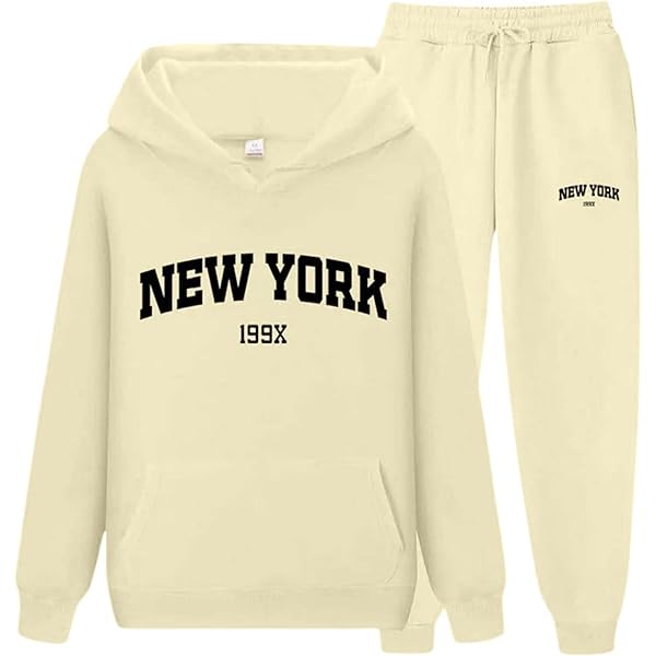 Ensemble De Survêtement 2 Pièces à Capuche Pour Filles Et Enfants New York 2025 - Tenue Pour Enfants - Survêtement à Manches Longues - Graphique - Pour Sortir, Jogging - Survêtement D'entraînement