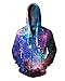 Sankill Unisex 3D Galaxy Zipper Hoodie Sweatshirt Fleece Pullover Hooded Shirts Pocket