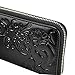 ECOMBOS Women Long Wallet leather Zipper Around Print Morning Glory Black