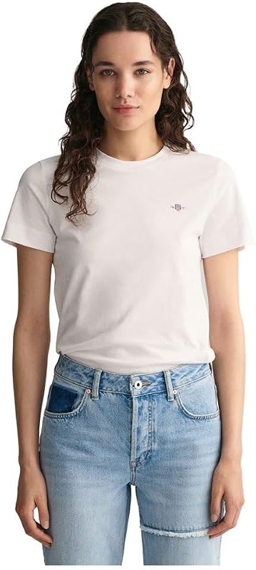 T-shirt feminina REG Shield SS, Branco, standard, Branco, XS