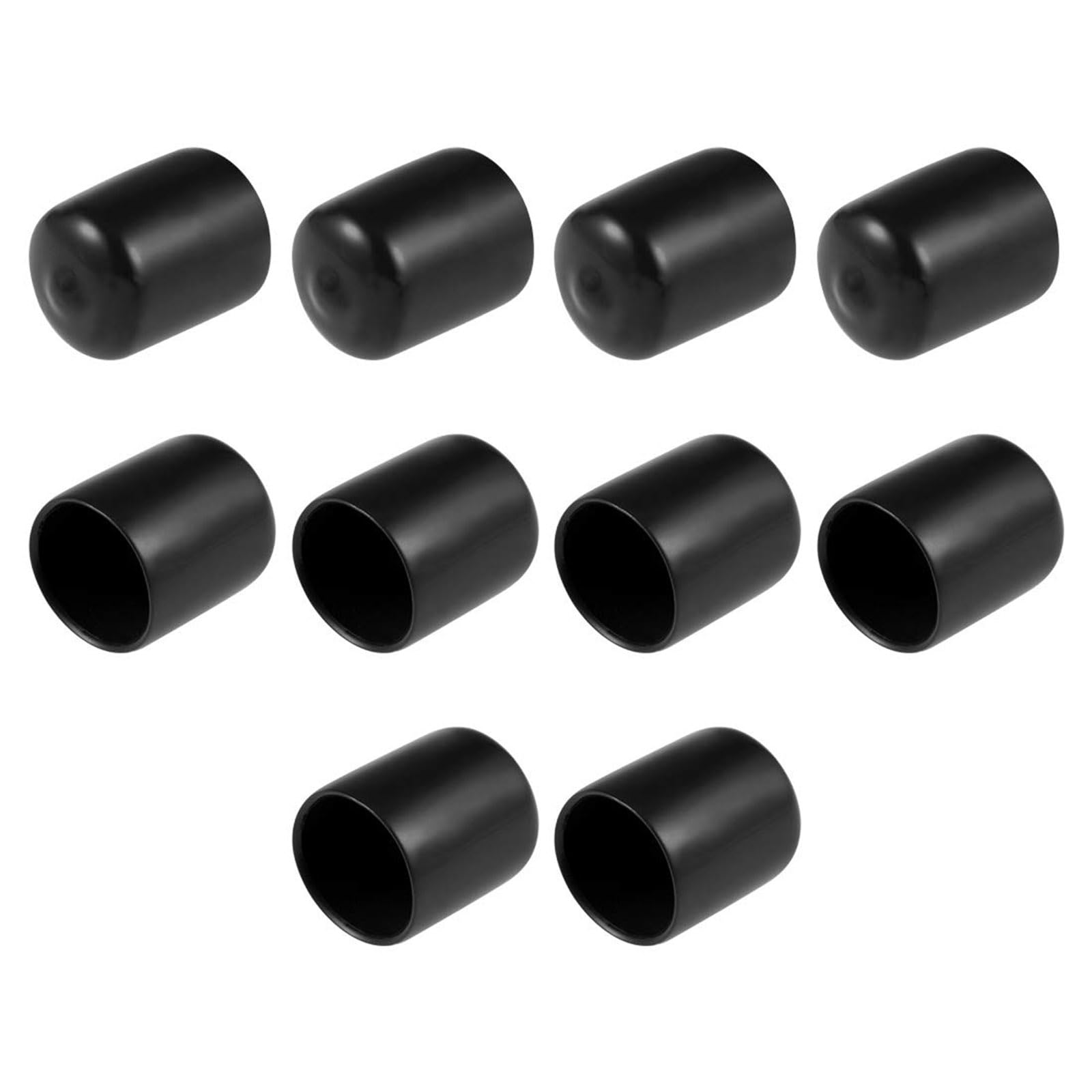 TA-VIGOR 10Pcs Rubber End Caps, 20mm ID Round Flexible Screw End Caps Thread Protectors, Black Vinyl Bolt Covers Rubber Covers for Screws, Tubes, Cables, Wires, etc