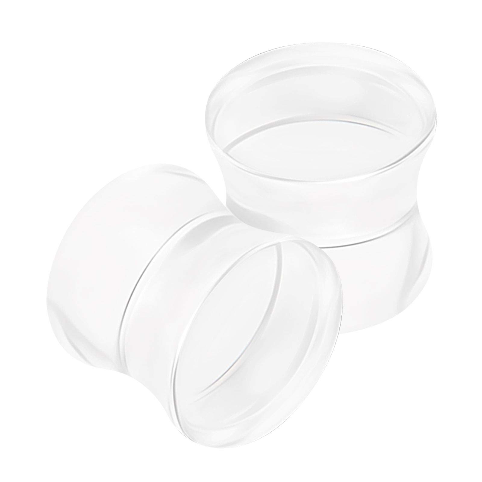 KJM FASHION 2PCS Clear Acrylic Clear 1/2 inch 12mm Double Flared Saddle Ear Stretcher Gauge Plugs Lobe Earring Piercing Jewellery 1898