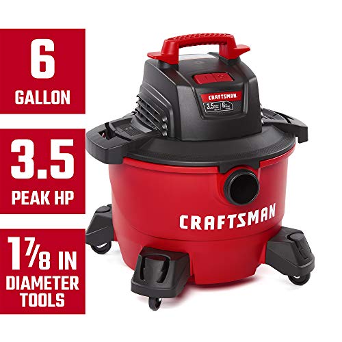 CRAFTSMAN CMXEVBE17584 6 Gallon 3.5 Peak HP Wet/Dry Vac, Portable Shop