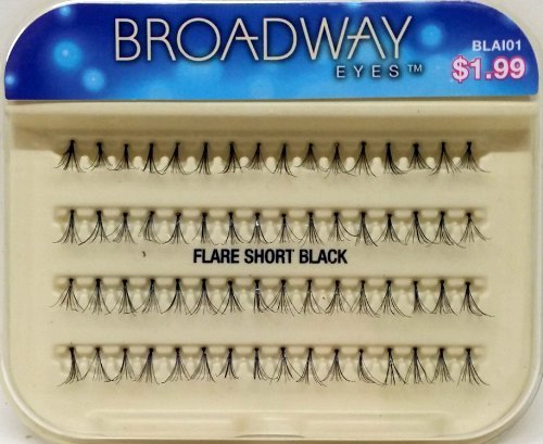 Broadway Eyes Individual Eyelashes - FLARE SHORT BLACK BLAI01 (2 Packs)