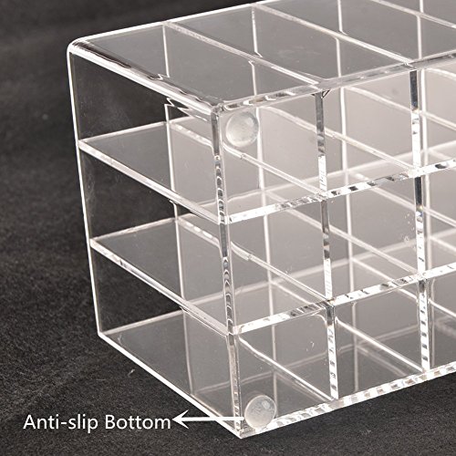 FLYMEI Lipsticker Organizer, Acrylic Lip Gloss Organizer 24 Spaces