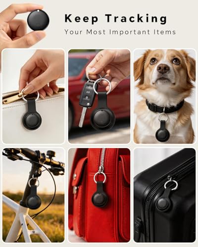 Smart Air Tracker Tags 4 Pack, Smart Wireless Tracker Compatible with Apple Find My (iOS Only), IP67 Waterproof Item Finder with Replaceable Battery for Keys, Luggage, Bags, Suitcases