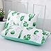 LAMEJOR Duvet Cover Set Queen Size Cactus Pattern Reversible Hotel Luxury Bedding Set Comforter Cover(1 Duvet Cover+2 Pillowcases) Mint/White