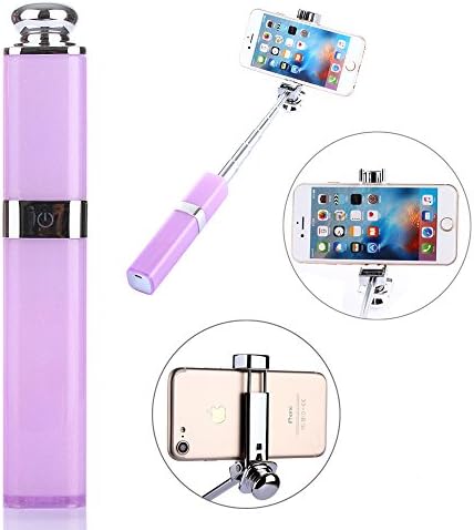 Cellaria Lipstick Selfie Stick, Extendable Selfie Stick Monopod, Built-in Bluetooth Remote, Glossy Finish For iPhone, Android Phones, Windows Phones - Purple