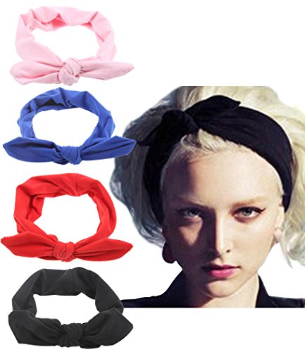 4 Pack Women Fashion Elastic Hair Band Turban Head Band Accessories Set4