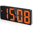 AMIR Digital Alarm Clock, LED Clock for Bedroom, Electronic Desktop Clock with Temperature Display, Adjustable Brightness, Voice Control, 12/24H, 6.3" Large Display for Home, Bedroom, Office