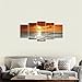 Wieco Art Grand Sight Sunset Ocean Canvas Prints Wall Art Sea Beach Pictures to Photo Paintings Landscape Decor for Living Room Bedroom Home Decorations 5 Panels Modern HD Seascape Giclee Artwork