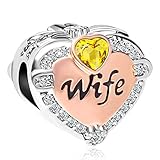 CharmSStory Rose Gold Wife Heart Love Charms Beads for Bracelets & Necklaces (November)