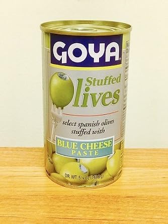 Goya select spanish olives stuffed with Blue Cheese paste (041331015080)
