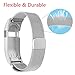 Gealpoor for Fitbit Charge hr Bands Milanese Loop Stainless Steel Metal Bracelet Strap with Unique Magnet Lock Accessories for Fitbit Charge HR (Large, Silver)