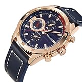 CURREN Original Men's Sports Waterproof Leather Strap Wrist Watch Good Quality 8216 Blue