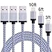 Everdigi iPhone Charger 3Pack 3FT 6FT 10FT, Nylon Braided 8 Pin Lightning to USB Cable, Compatible with iPhone 7/7 Plus/6s/6s Plus/6/6 Plus/5/5S/5C/SE/iPad and iPod(White)