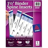 Avery 1.5 inch Binder Spine Inserts, Pack of 25 (89105), White