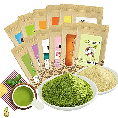 100 g 32 tipi di tè cinese matcha tè verde in polvere profumato maschera in polvere di tè in polvere (11 carote in…