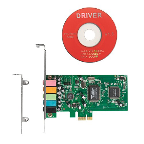 QNINE PCIe Sound Card for PC Windows 10, PCI Express Desktop Sound Adapter with Low Profile Bracket, 3D Stereo PCI-e Audio Card, VIA 1723 Chip 32/64 Bit Sound Card for Windows XP / 7/8
