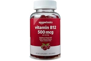 AMAZON BASICS Amazon Brand - Solimo Vitamin B12 500mcg, 100 Gummies, 50-Day Supply