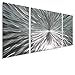 Enlivenment III Abstract Metal Wall Art - 3 Panel, 50 x 24 Inches - Modern Luxury 3D Multi-Panel Metal Wall Decor for Bedroom, Living Room - Large Elegant Contemporary Wall Decoration by Jon Allen