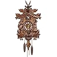 HIYTCU Cuckoo Wall Clock, German Traditional Black Forest Cuckoo Clock Style Cuckoo Clock for Living Room, Bedroom, Study, Office, Gifts for Family