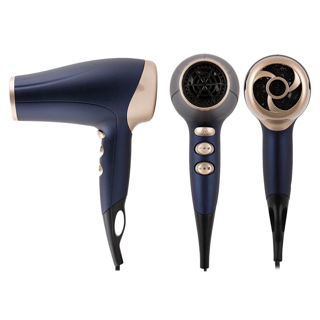 Carmen C81062BC Twilight Hair Dryer with 3 Heat/2 Speed Settings, Cool Shot Function, 2200W, Blue and Champagne