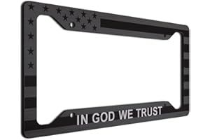 JASS GRAPHIX American Flag in God We Trust License Plate Frame| Perfect for Anyone who Loves God and Country! | Tactical Patriot Ghost License Plate Frame | Made in The USA