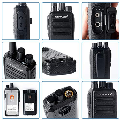 TIDRADIO TD-60 2 Way Radio FRS Walkie Talkies Rechargeable Two Way Radios Long Range Walkie Talkies 16 CH VOX Small UHF Radio with Emergency Alarm Channel Lock (10 Pack) - Thumbnail 5